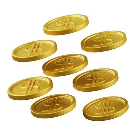 Dollar Coins  3D Icon