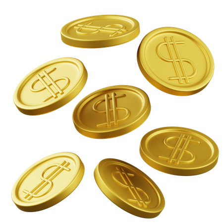 Dollar Coins  3D Icon