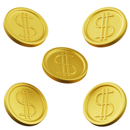 Dollar Coins  3D Icon