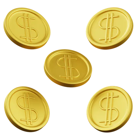 Dollar Coins  3D Icon