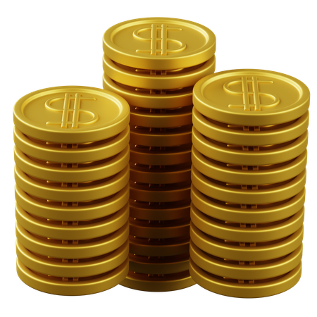 Dollar Coins  3D Icon