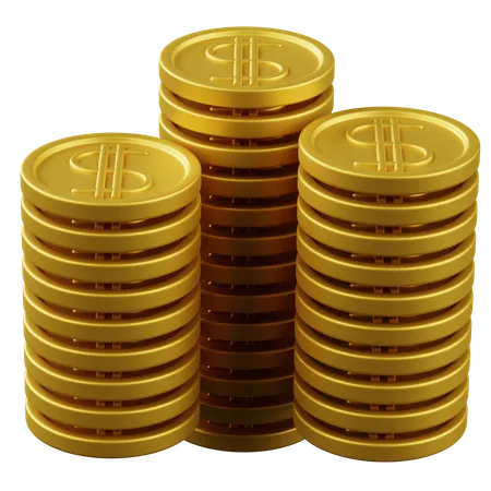 Dollar Coins  3D Icon