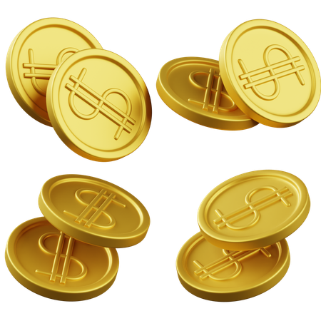 Dollar Coins  3D Icon