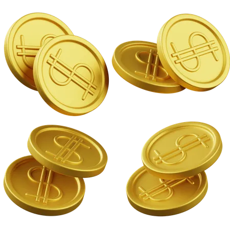 Dollar Coins  3D Icon