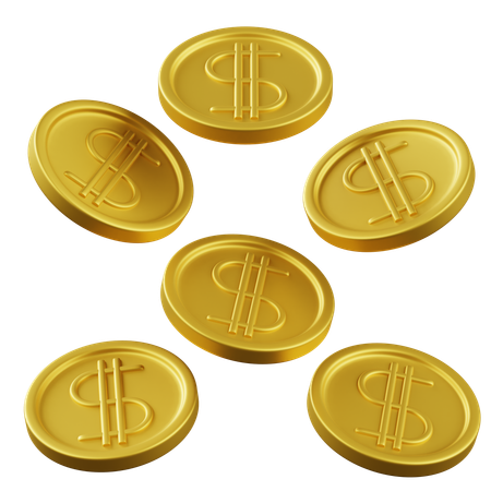 Dollar Coins  3D Icon