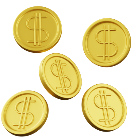 Dollar Coins  3D Icon