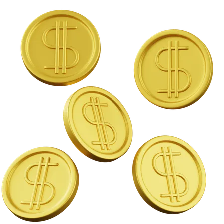 Dollar Coins  3D Icon