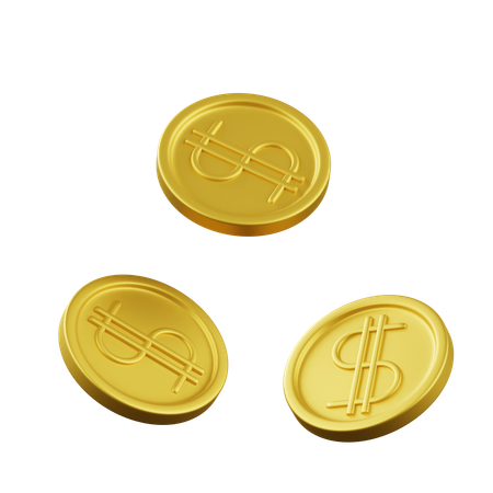 Dollar Coins  3D Icon