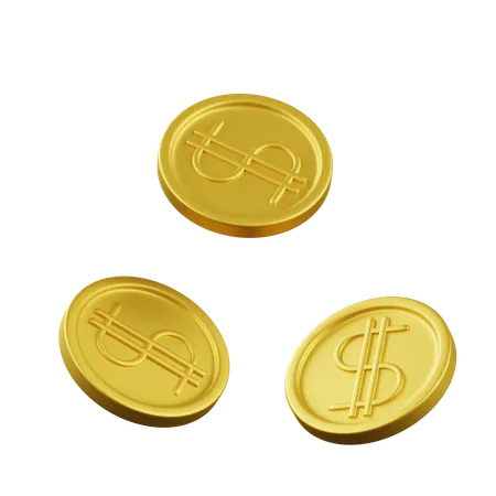 Dollar Coins  3D Icon