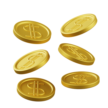 Dollar Coins  3D Icon