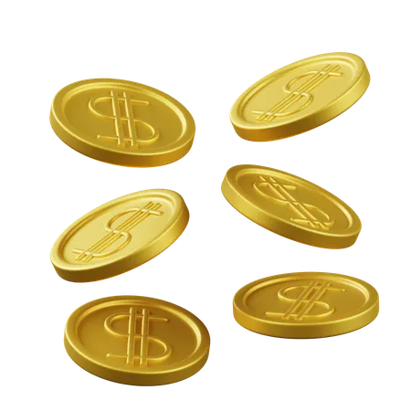 Dollar Coins  3D Icon