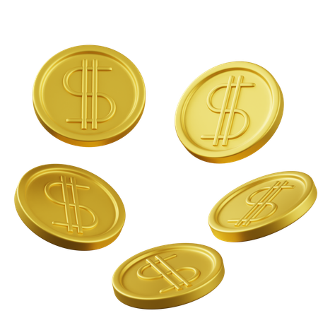 Dollar Coins  3D Icon