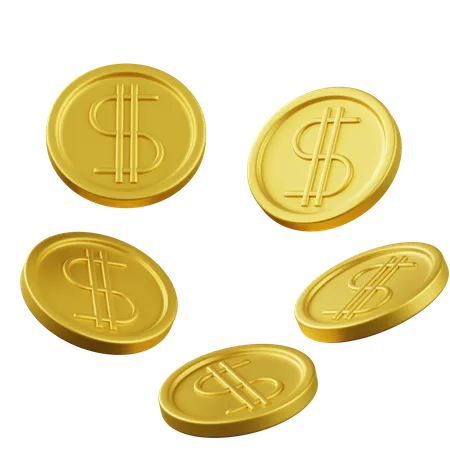 Dollar Coins  3D Icon