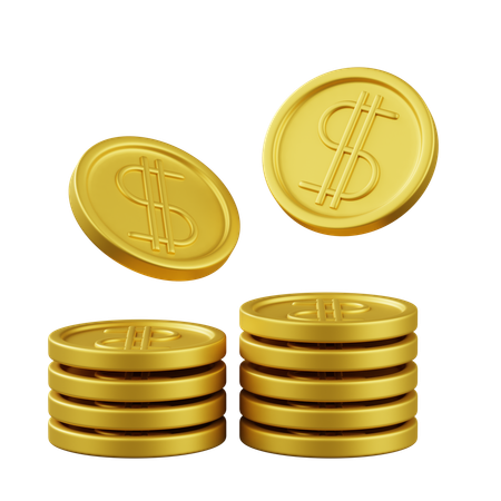 Dollar Coins  3D Icon