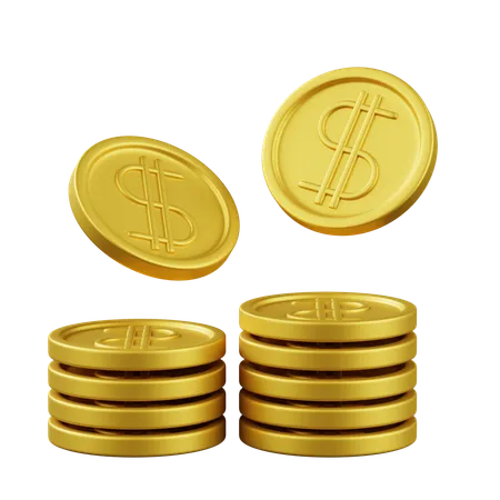 Dollar Coins  3D Icon