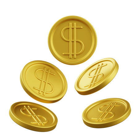 Dollar Coins  3D Icon