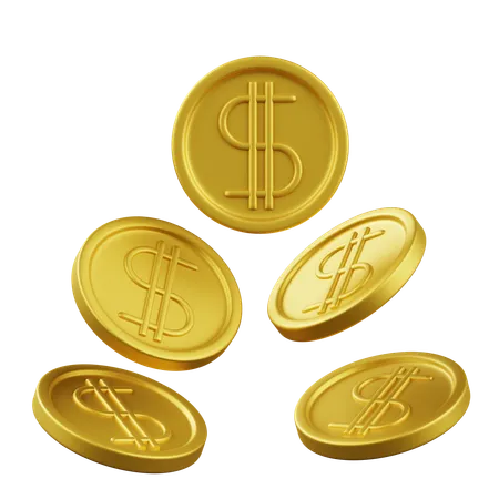 Dollar Coins  3D Icon