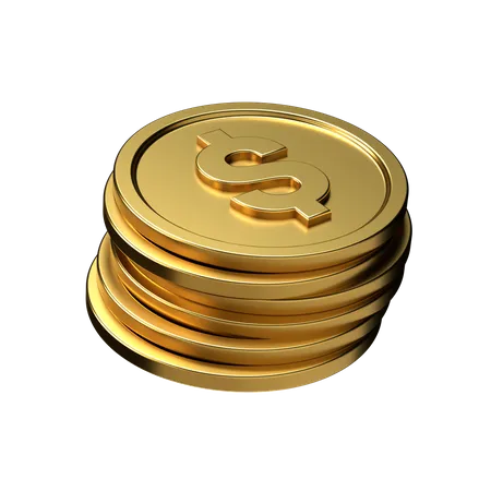 Dollar Coins  3D Icon