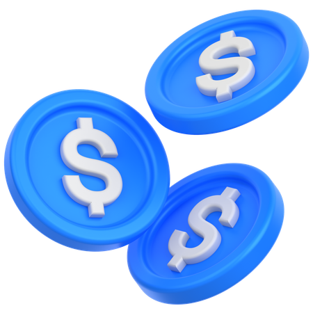 Dollar coins  3D Icon