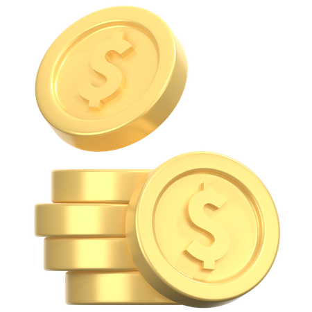 Dollar coins  3D Icon