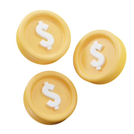 Dollar Coins  3D Icon