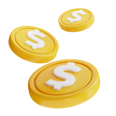 Dollar Coins  3D Icon