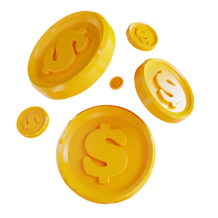 Dollar Coins  3D Icon