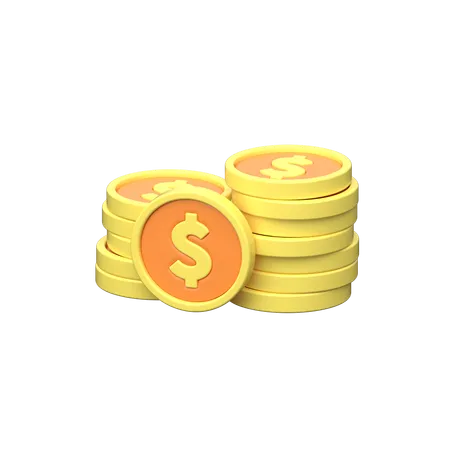 Dollar Coins  3D Icon