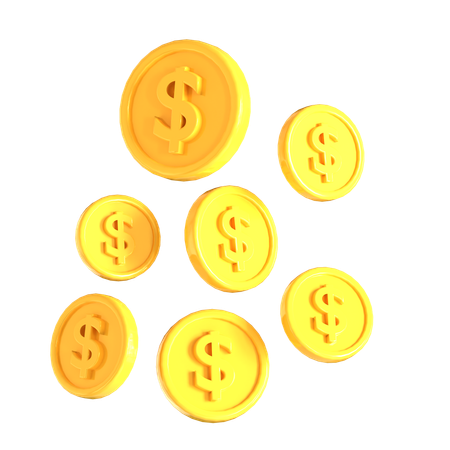 Dollar Coins  3D Icon