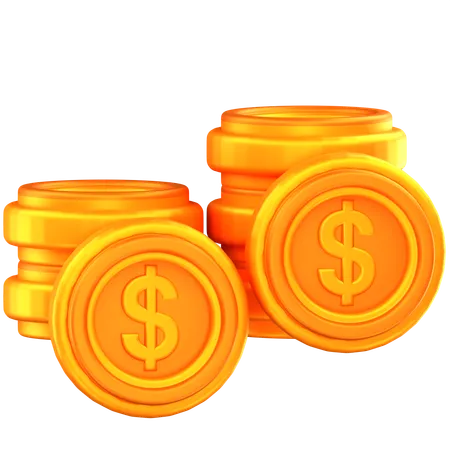 Dollar coins  3D Icon