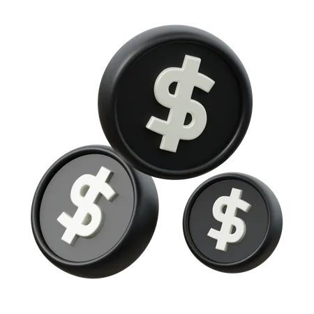 Dollar Coins  3D Icon