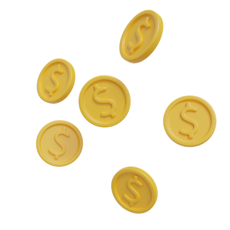 Dollar Coins  3D Icon