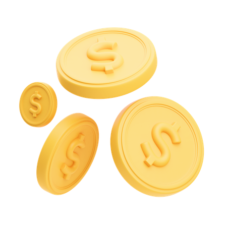 Dollar Coins  3D Icon