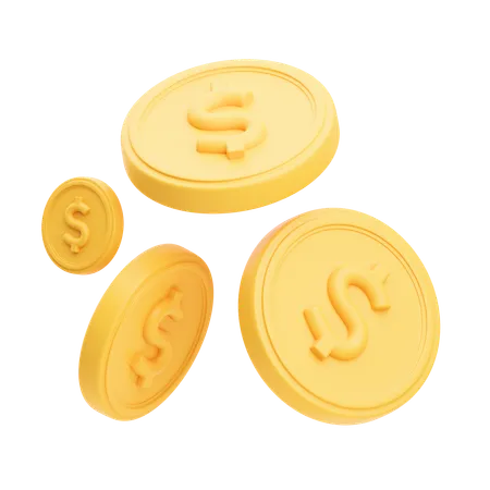 Dollar Coins  3D Icon