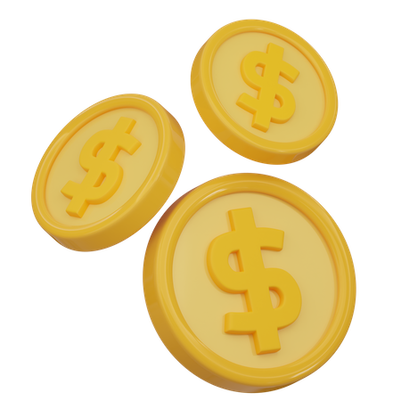 Dollar Coins  3D Icon