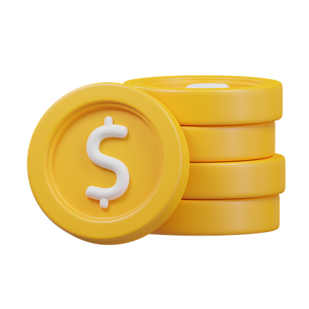 Dollar Coins  3D Icon