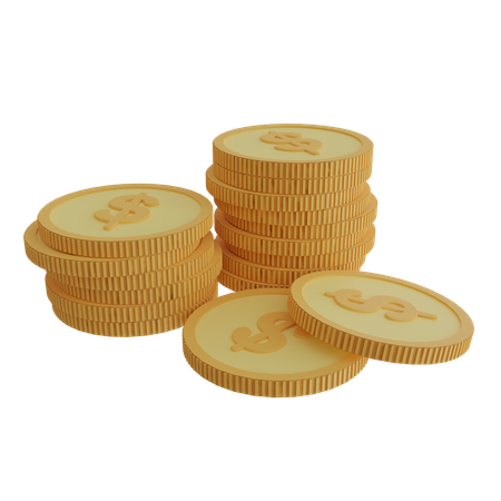 Dollar Coins  3D Icon