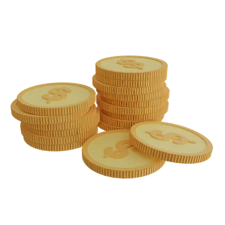 Dollar Coins  3D Icon