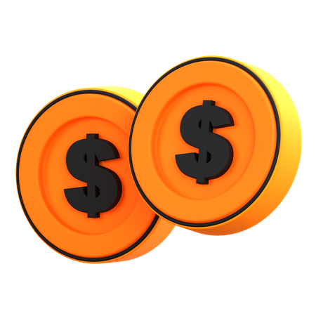 Dollar Coins  3D Icon