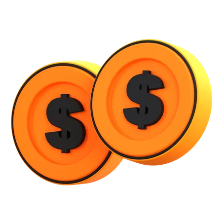 Dollar Coins  3D Icon