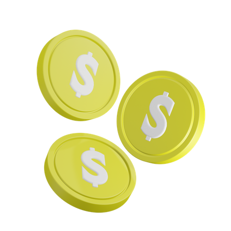 Dollar Coins  3D Icon