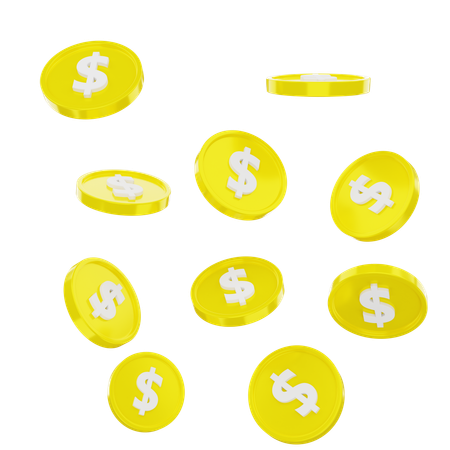 Dollar Coins  3D Icon