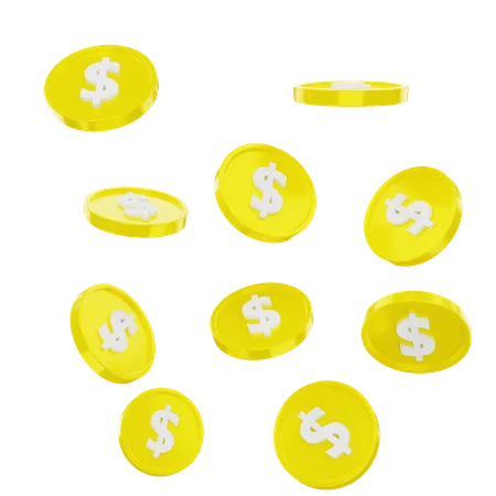 Dollar Coins  3D Icon