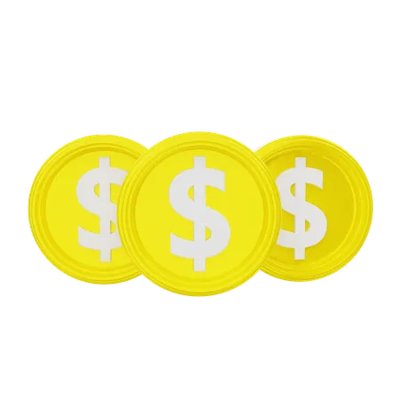 Dollar Coins  3D Icon