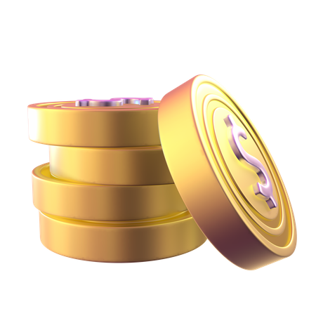 Dollar Coins  3D Icon