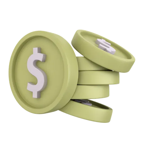 Dollar Coins  3D Icon