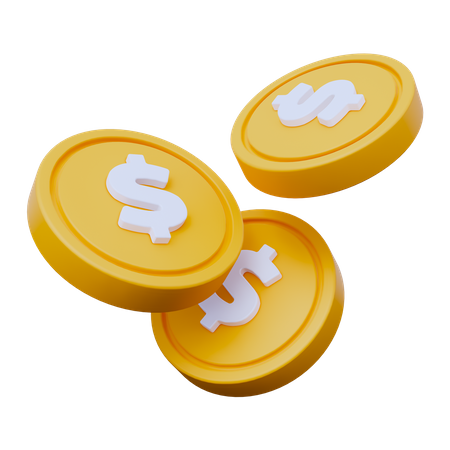 Dollar Coins  3D Icon