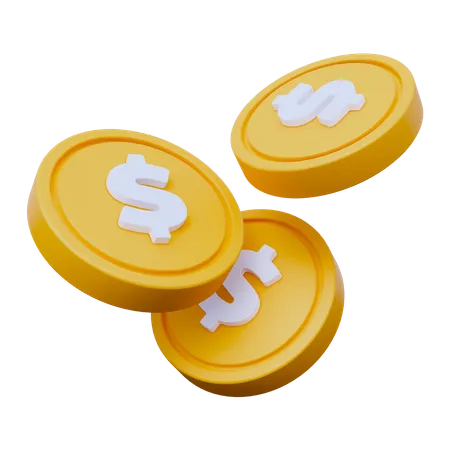 Dollar Coins  3D Icon