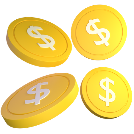 Dollar Coins  3D Icon