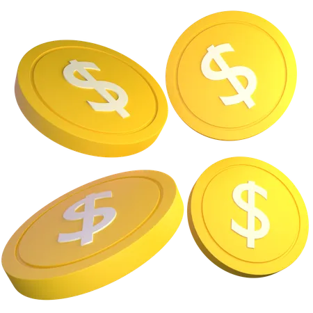 Dollar Coins  3D Icon